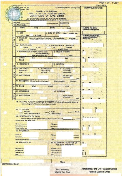 Certificate Of Live Birth Cheat Sheet