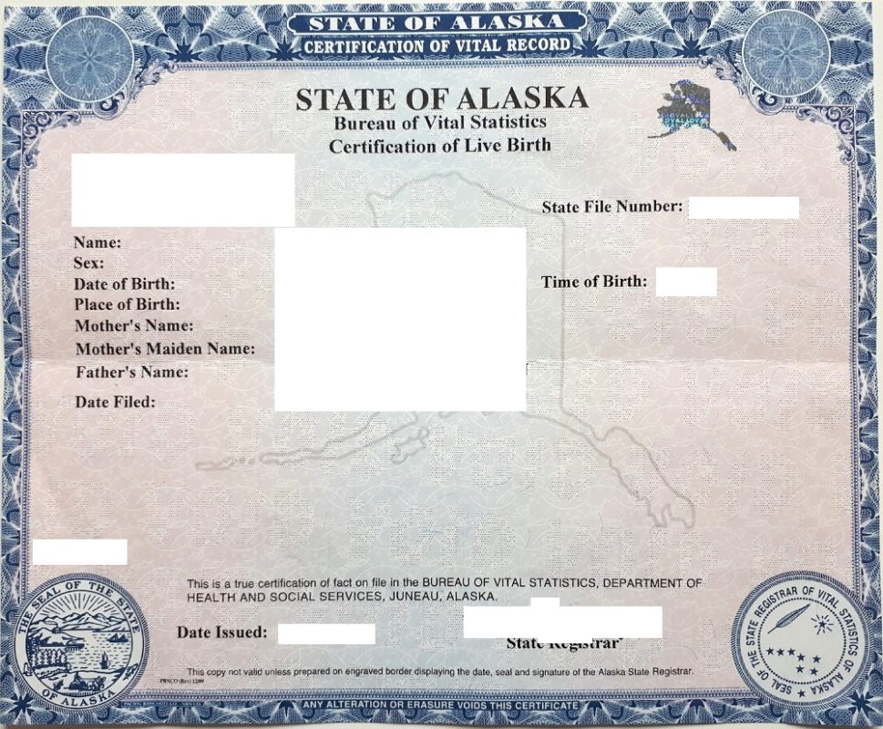 Certification Of Live Birth Usa Alaska Beglaubigte Übersetzungen 